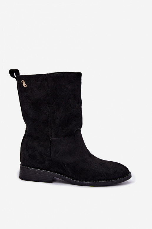 Botines cálidos con tacones anchos en color negro Peronne