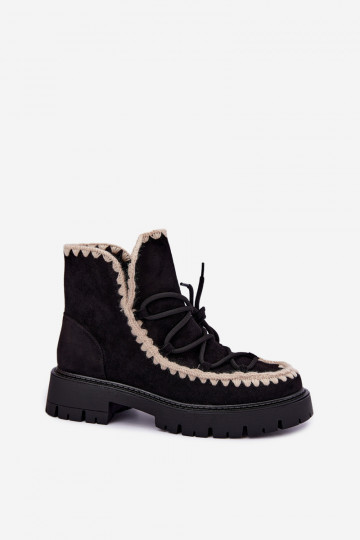 Botas de nieve con detalles elegantes en color negro Cariselle
