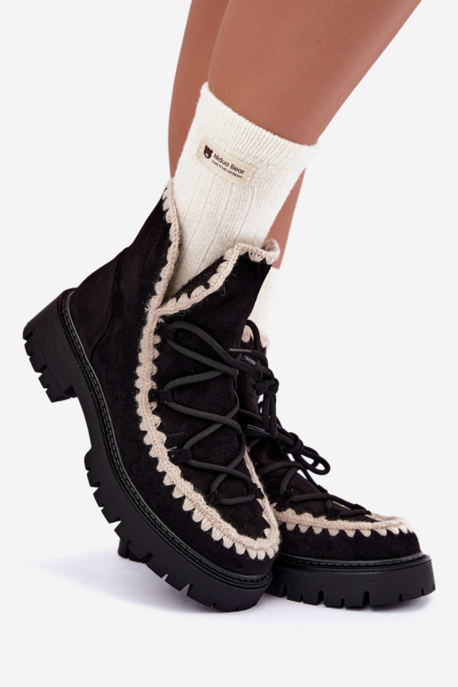 Botas de nieve con detalles elegantes en color negro Cariselle