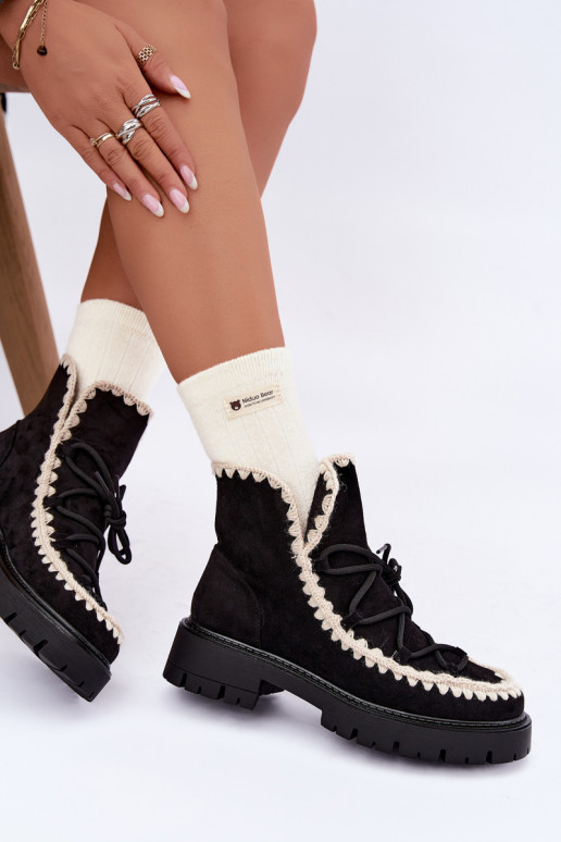 Botas de nieve con detalles elegantes en color negro Cariselle