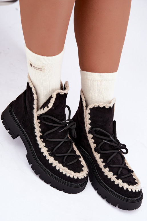 Botas de nieve con detalles elegantes en color negro Cariselle