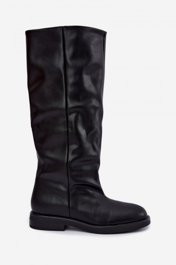 Botas altas sin cordones con tacones anchos en negro Pavellea 2