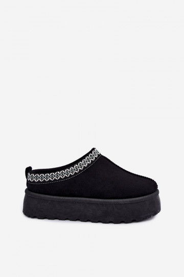 Botas de nieve bajas para mujer con flores bordadas y plataforma en negro Įjungtarirya 2