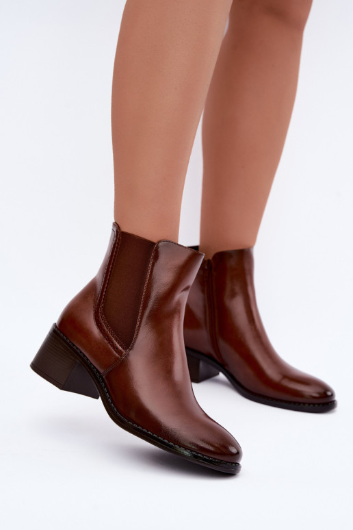 Botines elegantes para mujer en color marrón Dalmora