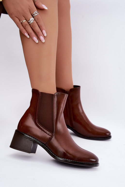 Botines elegantes para mujer en color marrón Dalmora