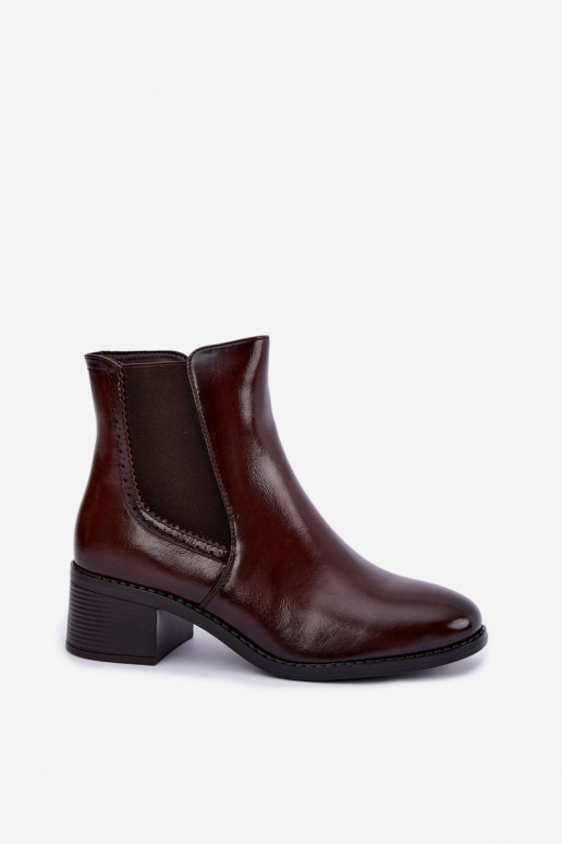 Botines elegantes para mujer en color marrón oscuro Dalmora