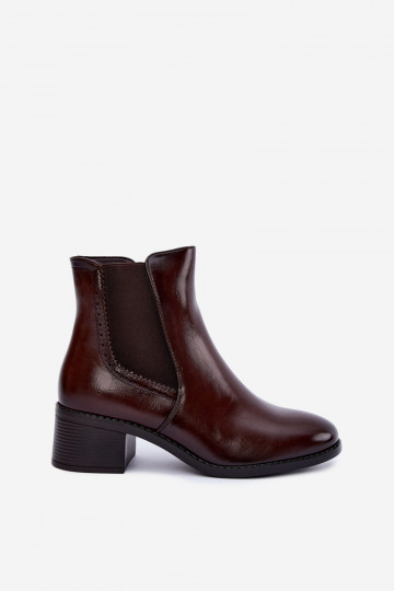 Botines elegantes para mujer en color marrón oscuro Dalmora 2