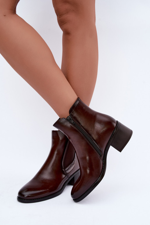 Botines elegantes para mujer en color marrón oscuro Dalmora