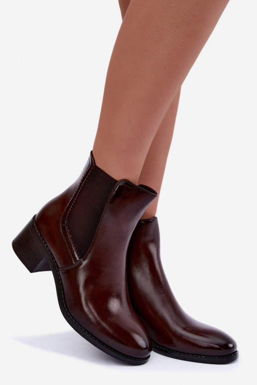 Botines elegantes para mujer en color marrón oscuro Dalmora