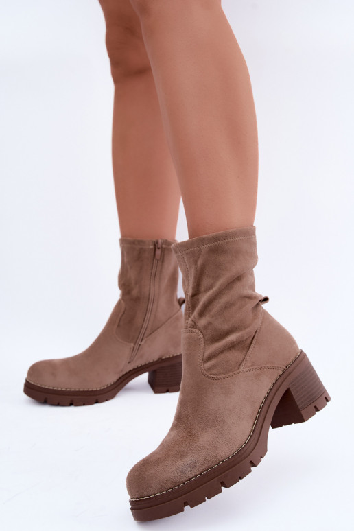 Botines para mujer en color arena Meldrenelle