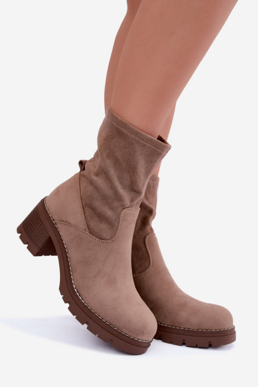 Botines para mujer en color arena Meldrenelle