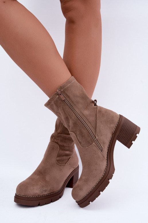 Botines para mujer en color arena Meldrenelle