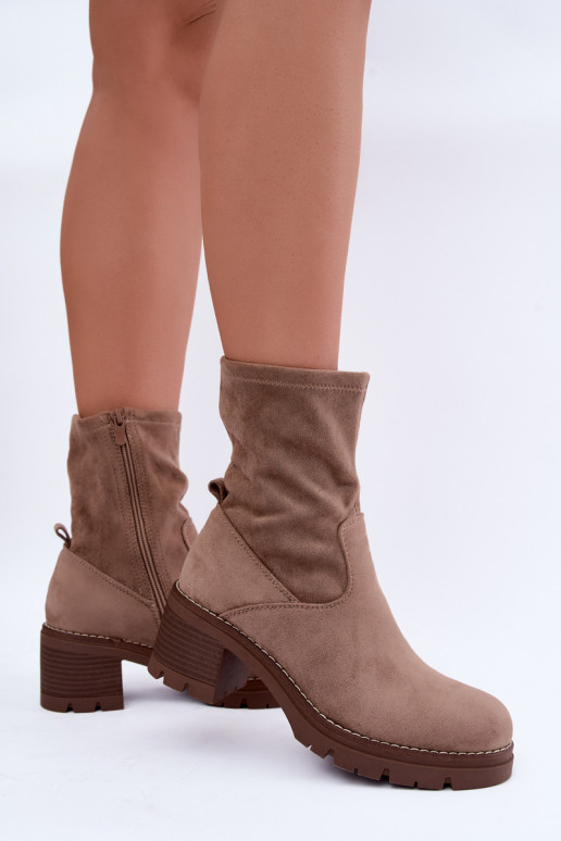 Botines para mujer en color arena Meldrenelle