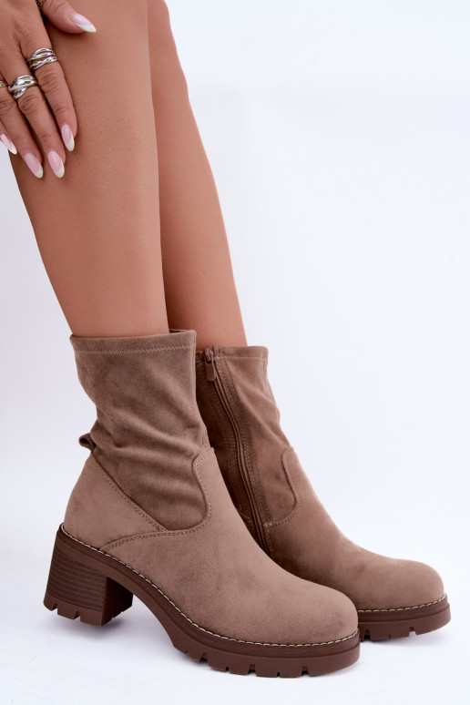 Botines para mujer en color arena Meldrenelle