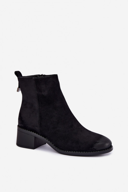 Botines negros acolchados con tacón bajo Merselia