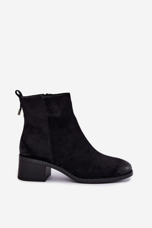 Botines negros acolchados con tacón bajo Merselia