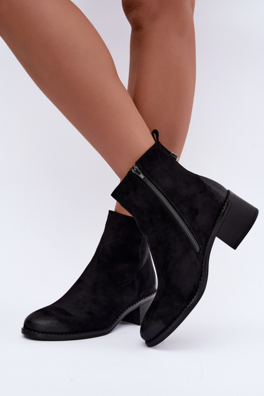 Botines negros acolchados con tacón bajo Merselia