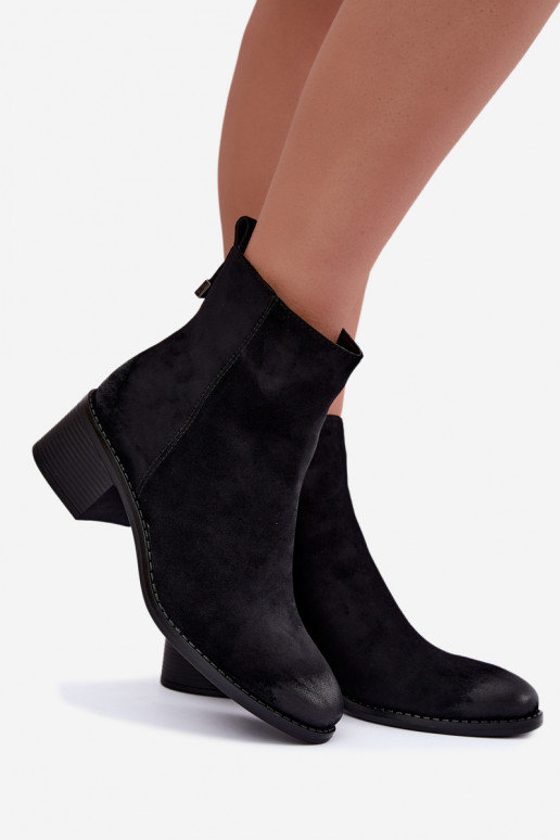 Botines negros acolchados con tacón bajo Merselia