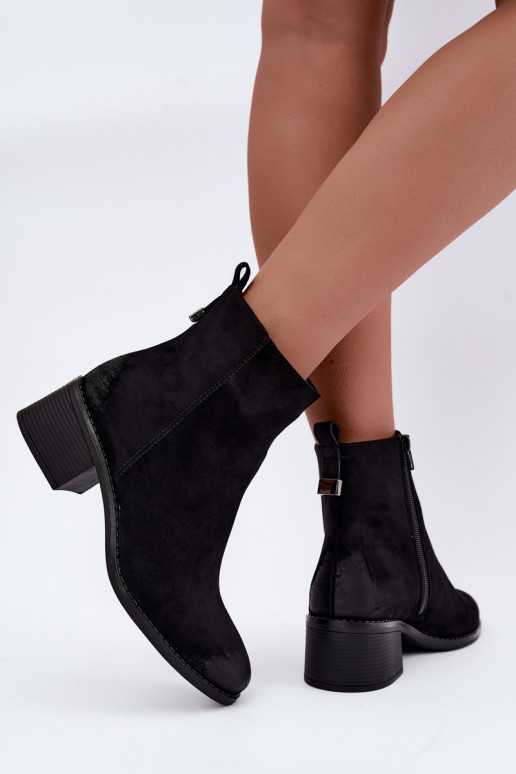 Botines negros acolchados con tacón bajo Merselia