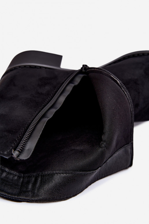 Botines negros acolchados con tacón bajo Merselia