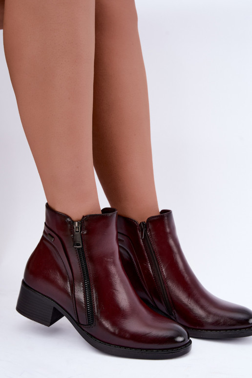 Botines burdeos acolchados Merseline