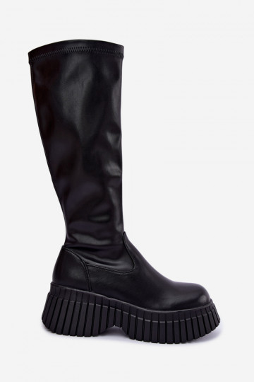 Botas negras hasta la rodilla con plataforma Haldora 2