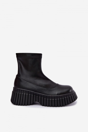 Botines de cuero negros con plataforma Elmorine 2