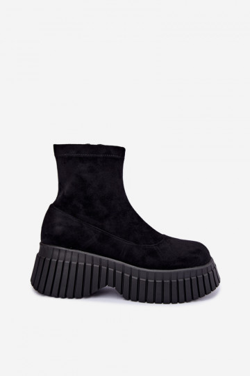 Botines negros con plataforma de ante sintético Elmorine 2