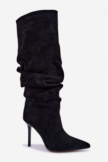 Botas negras de caña alta con tacones finos Balira