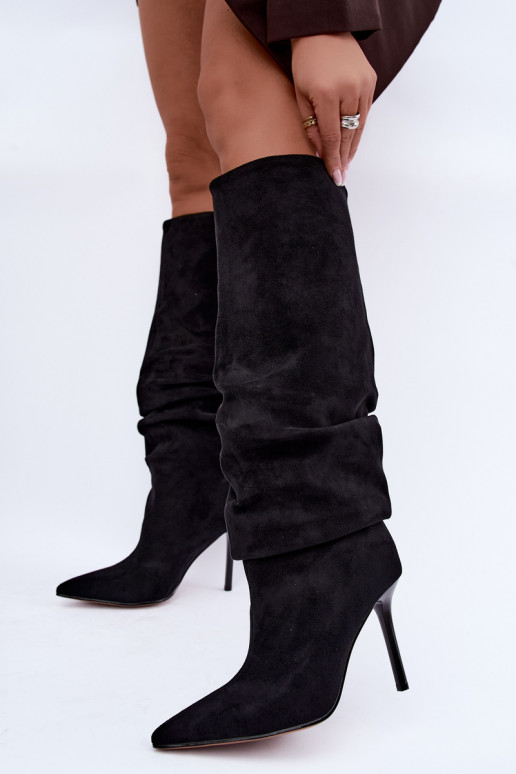 Botas negras de caña alta con tacones finos Balira