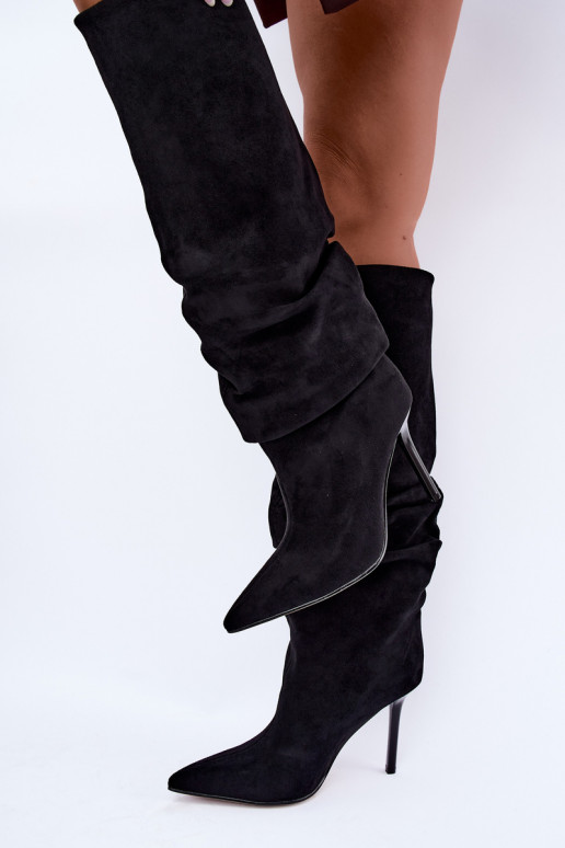 Botas negras de caña alta con tacones finos Balira