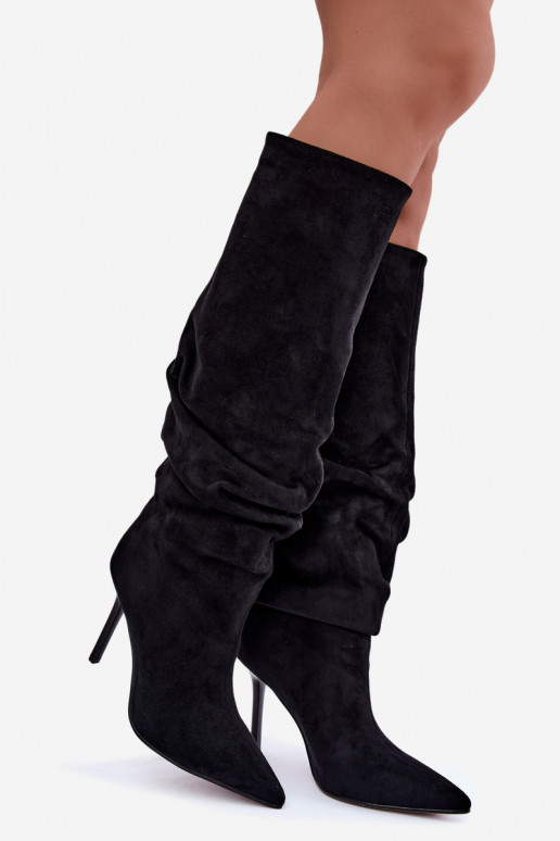 Botas negras de caña alta con tacones finos Balira