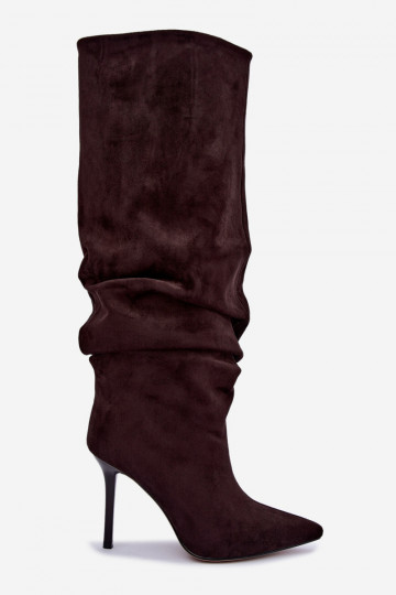 Botas de chocolate de caña alta con tacones finos Balira 2