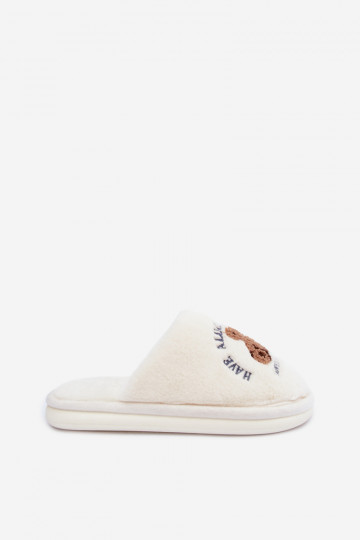 Zapatillas de mujer color marfil con pelo Meškiukai Cassira 2