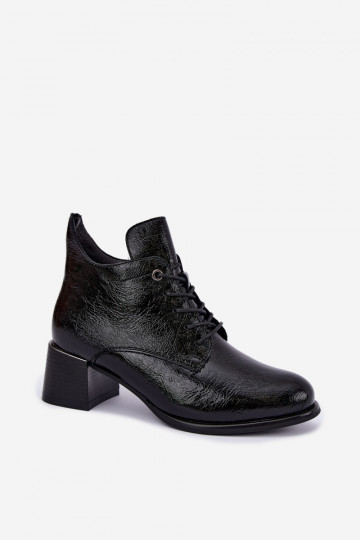 Botines negros para mujer con efecto charol Klocku Hadelle