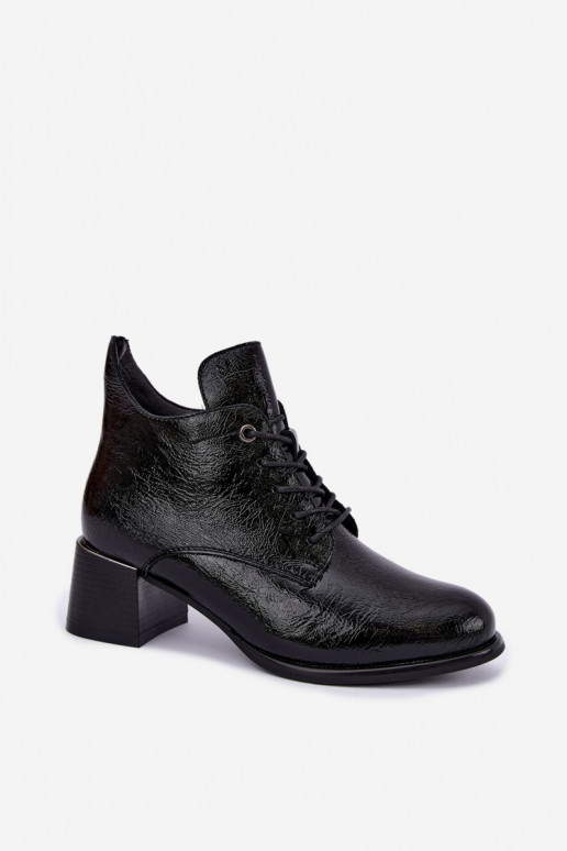 Botines negros para mujer con efecto charol Klocku Hadelle
