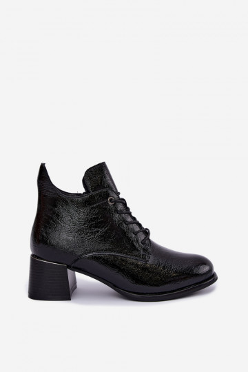 Botines negros para mujer con efecto charol Klocku Hadelle 2