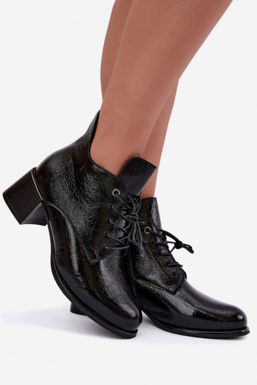 Botines negros para mujer con efecto charol Klocku Hadelle