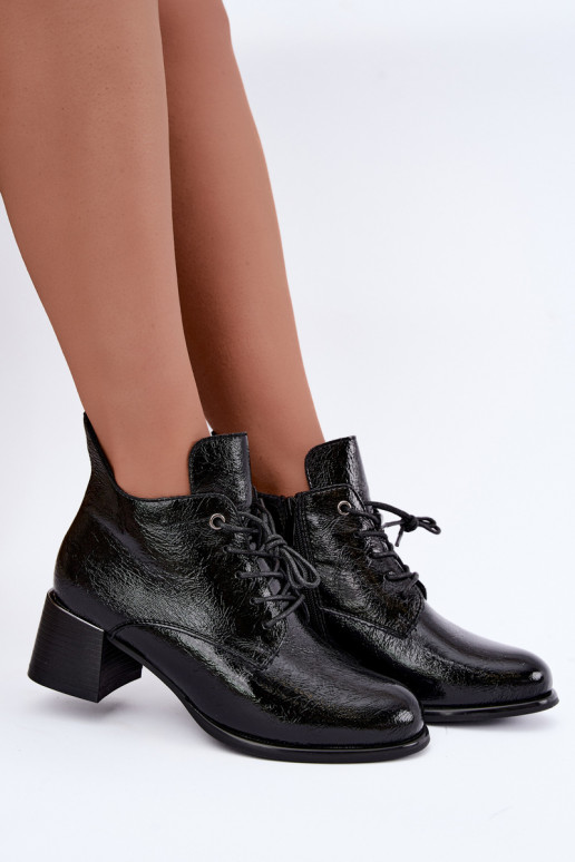 Botines negros para mujer con efecto charol Klocku Hadelle