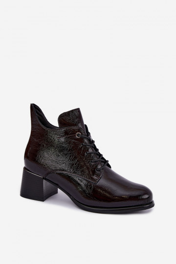 Botines burdeos para mujer con efecto charol Klocku Hadelle