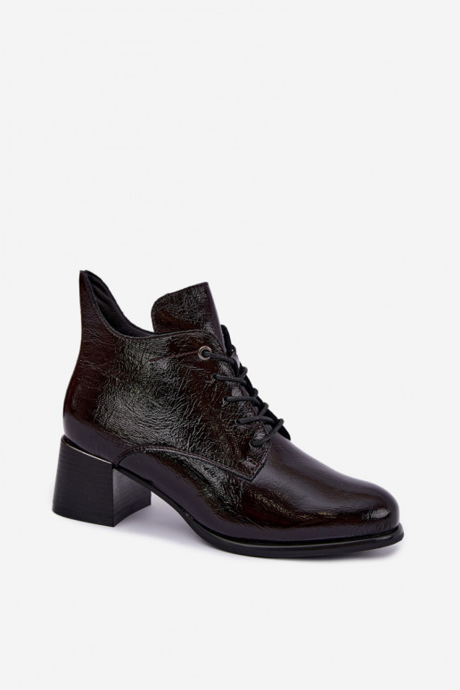 Botines burdeos para mujer con efecto charol Klocku Hadelle