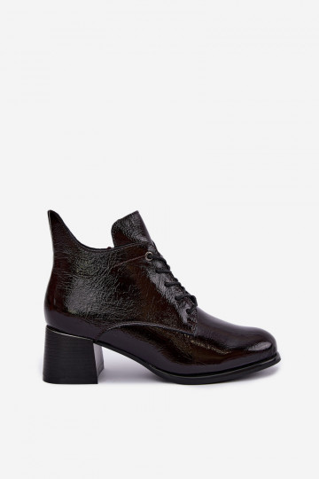 Botines burdeos para mujer con efecto charol Klocku Hadelle 2