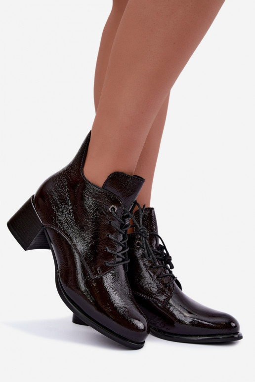 Botines burdeos para mujer con efecto charol Klocku Hadelle