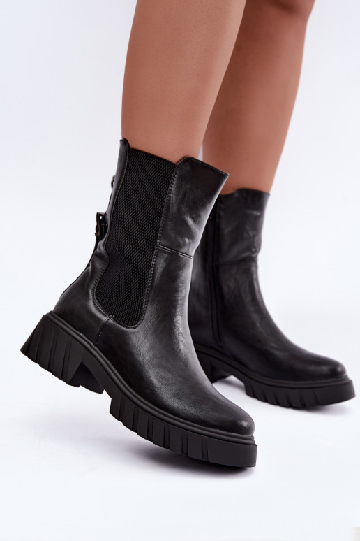 Botines de mujer cálidos y elegantes en negro
