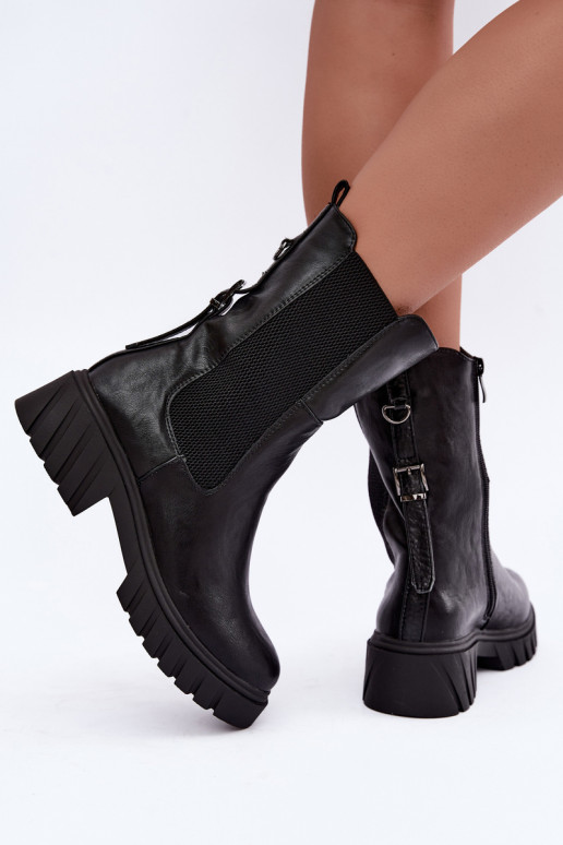 Botines de mujer cálidos y elegantes en negro
