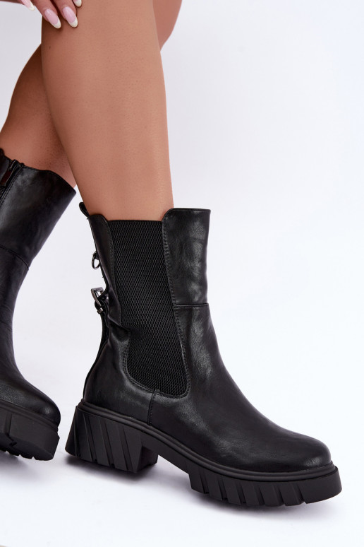 Botines de mujer cálidos y elegantes en negro