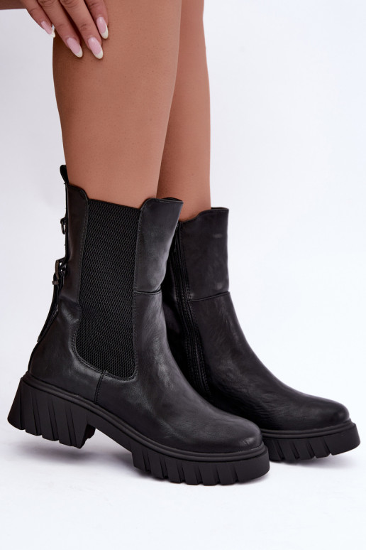 Botines de mujer cálidos y elegantes en negro