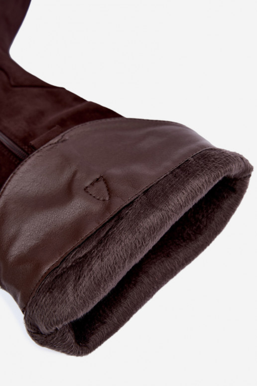 Botas altas de estilo cowboy con tacones en marrón Renissa