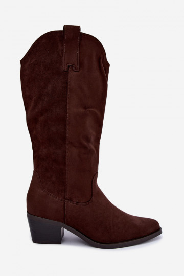 Botas altas de estilo cowboy con tacones en marrón Rialene 2