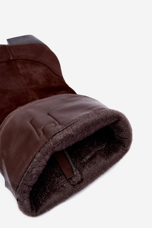 Botas altas de estilo cowboy con tacones en marrón Rialene
